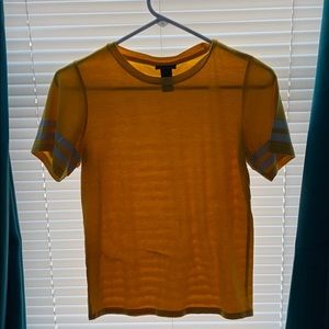 Yellow and white T-shirt